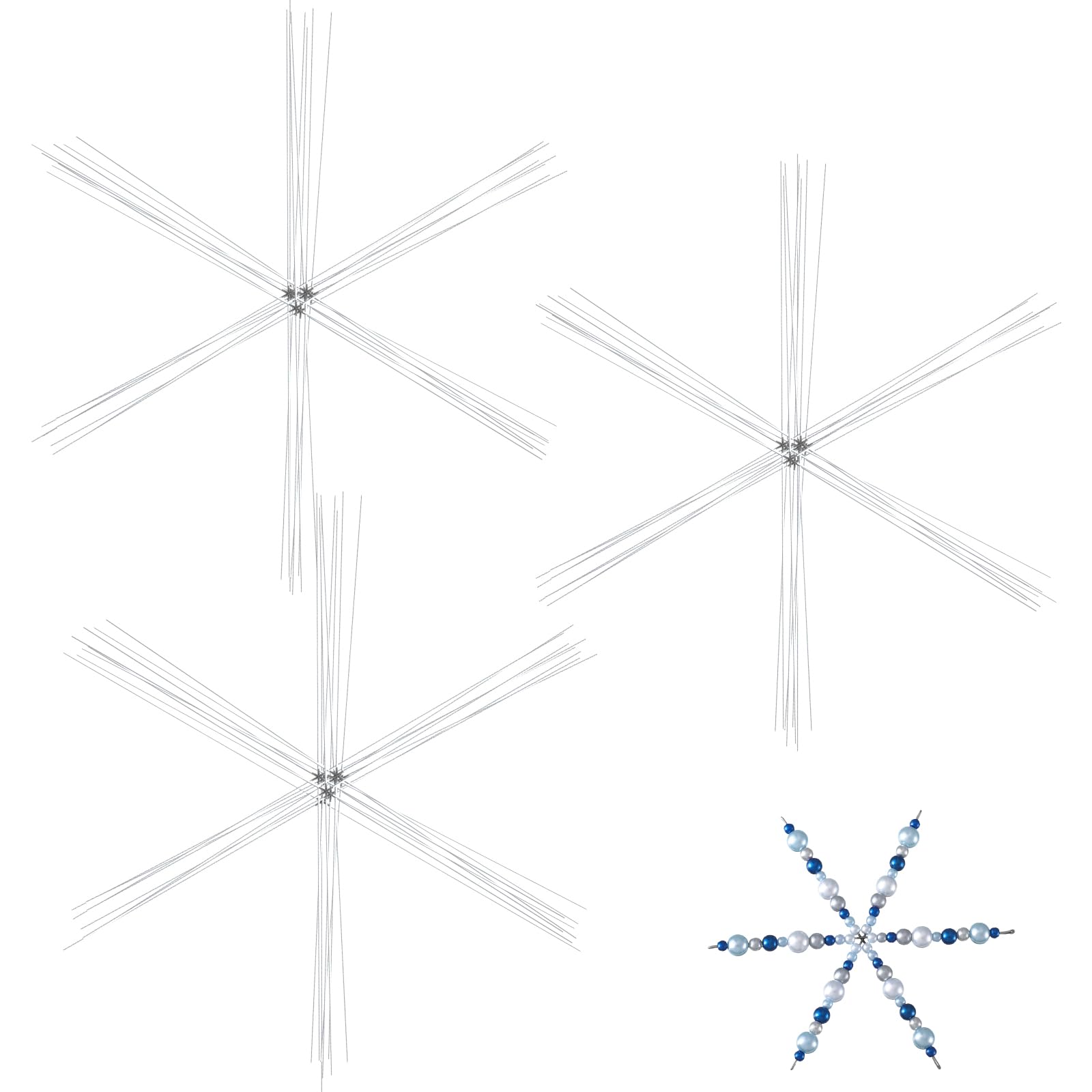 Hotop Snowflake Wire Personalized Metal Christmas Snowflake Wire for DIY Bead Ribbon Charms Party Decorations Fun Beading Project(24 Pcs,4.5 Inch)