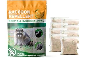 MOSQUASHIELD Natural Raccoon Repellent Granules – 8-Pack (25g per Bag) | Eco-Friendly, Non-Toxic & Long-Lasting Protection with Garlic, Peppermint & Wintergreen Oils | Safe for Pets and Children