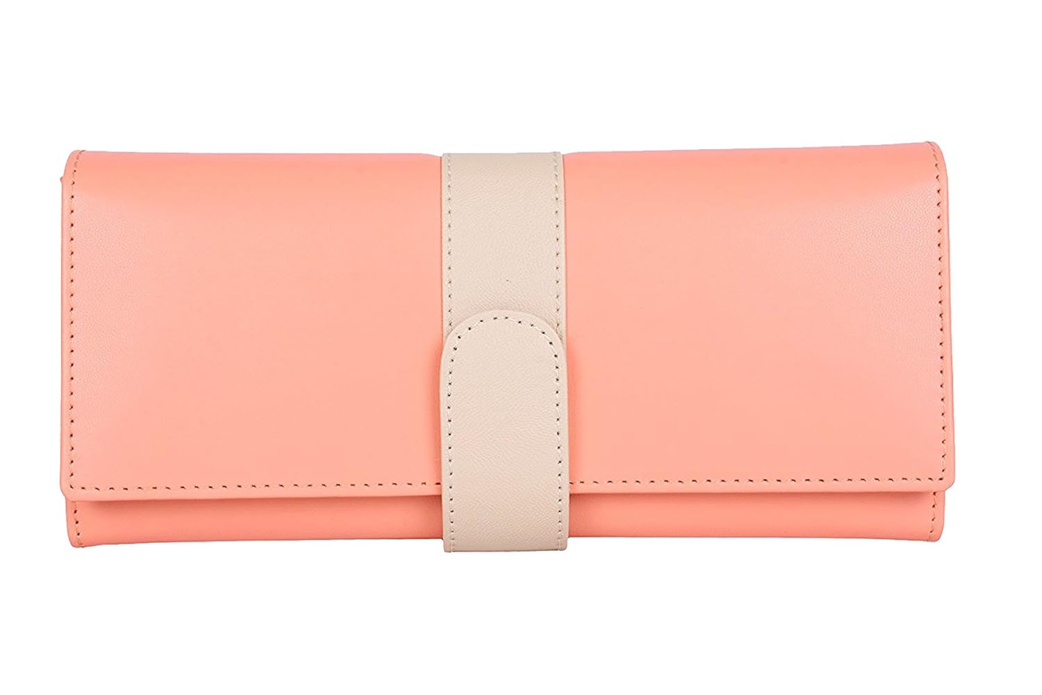 yours luggage women's faux leather clutch patti, (peach, yl_80)