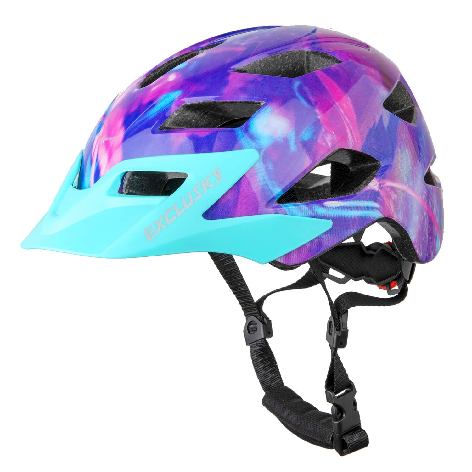Photo 1 of Exclusky Kids Bike Helmet Adjustable Safety Lightweight Children Bicycle Helmet for Kids Skating Cycling Scooter Boys and Girls Bicycle Helmets Ages 5-8-14