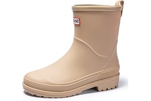 Nutropa Mid Calf Rain Boots for Women,Waterproof Garden Shoes Anti-Slip Rainboots,Outdoor Work Rain Shoes