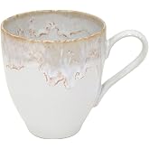 Casafina Ceramic Stoneware 14 oz. Mug - Taormina Collection, White | Microwave &amp; Dishwasher Safe Dinnerware | Food Safe Glazing | Restaurant Quality Drinkware