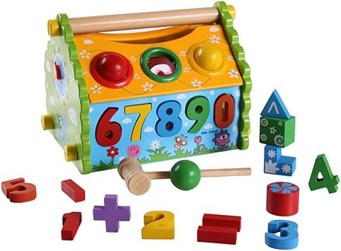 wooden block activity cube