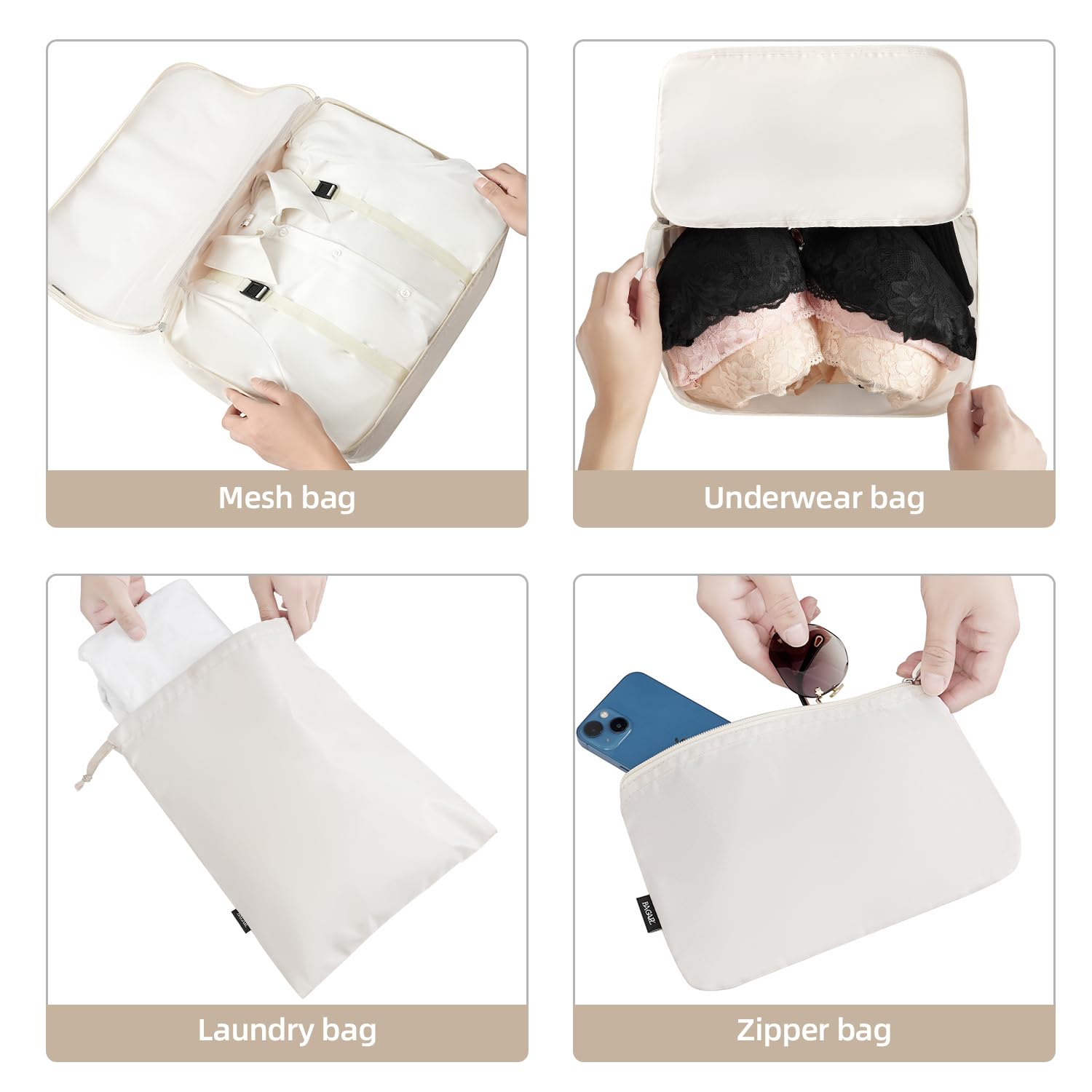BAGAIL 6 Set/8 Set/10 Set Packing Cubes Various Sizes Packing Organizer for Travel Accessories Luggage Carry On Suitcase