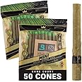 King Palm Mini Size Cones - (2 Packs of 25, 50 Rolls Total) - Natural Pre Wrap Palm Leafs - Pre Rolled Cones - All Natural Cones - Corn Husk Filter - Preroll Cones - Cones with Filter - Organic Cones