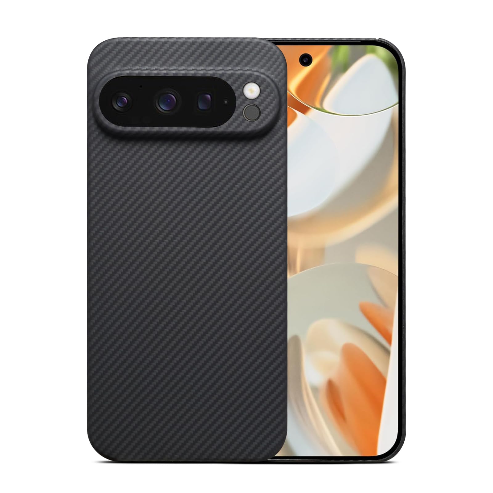 GIMENOHIG Thin Lightweight 600D Aramid Carbon Fiber Case for Google Pixel 9 Pro XL Black