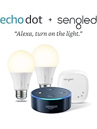 Echo Dot (2nd Generation) - Black + Element by Sengled 2 Bulb Kit