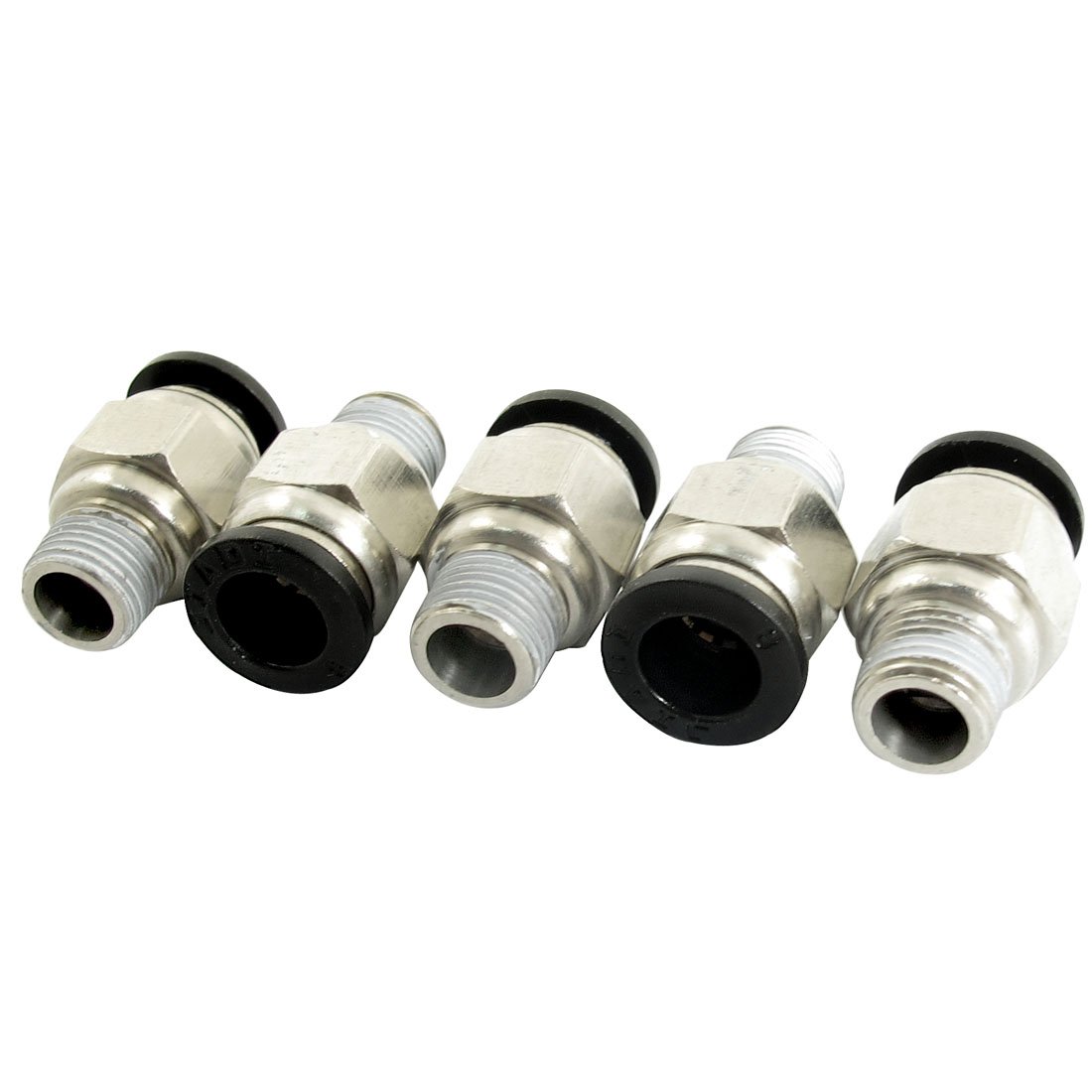 Sourcingmap Pneumatic Fittings 8mm Tube to 1/8BSP Male Straight Connector 5 Pcs