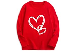 Styxlyn Girls Boys Valentines Sweatshirt 2025 Love Graphic Crewneck Long Sleeve Tops VDAY Sweatshirts Funny Clothes 3-10 Year