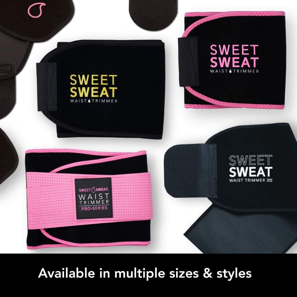 Sweet Sweat Waist Trimmer - Black/Pink | Premium Waist Trainer Sauna Belt for Men & Women: Clothing