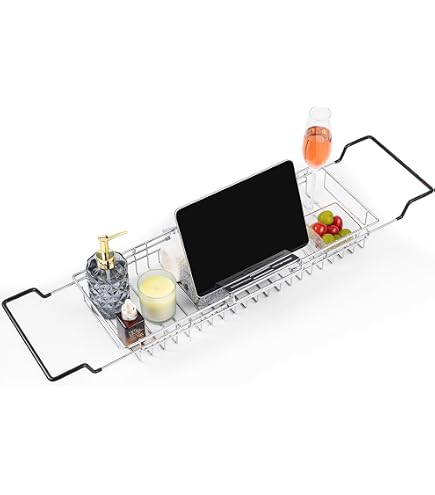 Bandeja Organizadora Para Bañera - Acero Inoxidable, Ajustable (71 Cm), Múltiples Compartimentos, Fácil Instalación