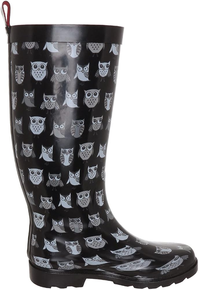 owl rain boots womens