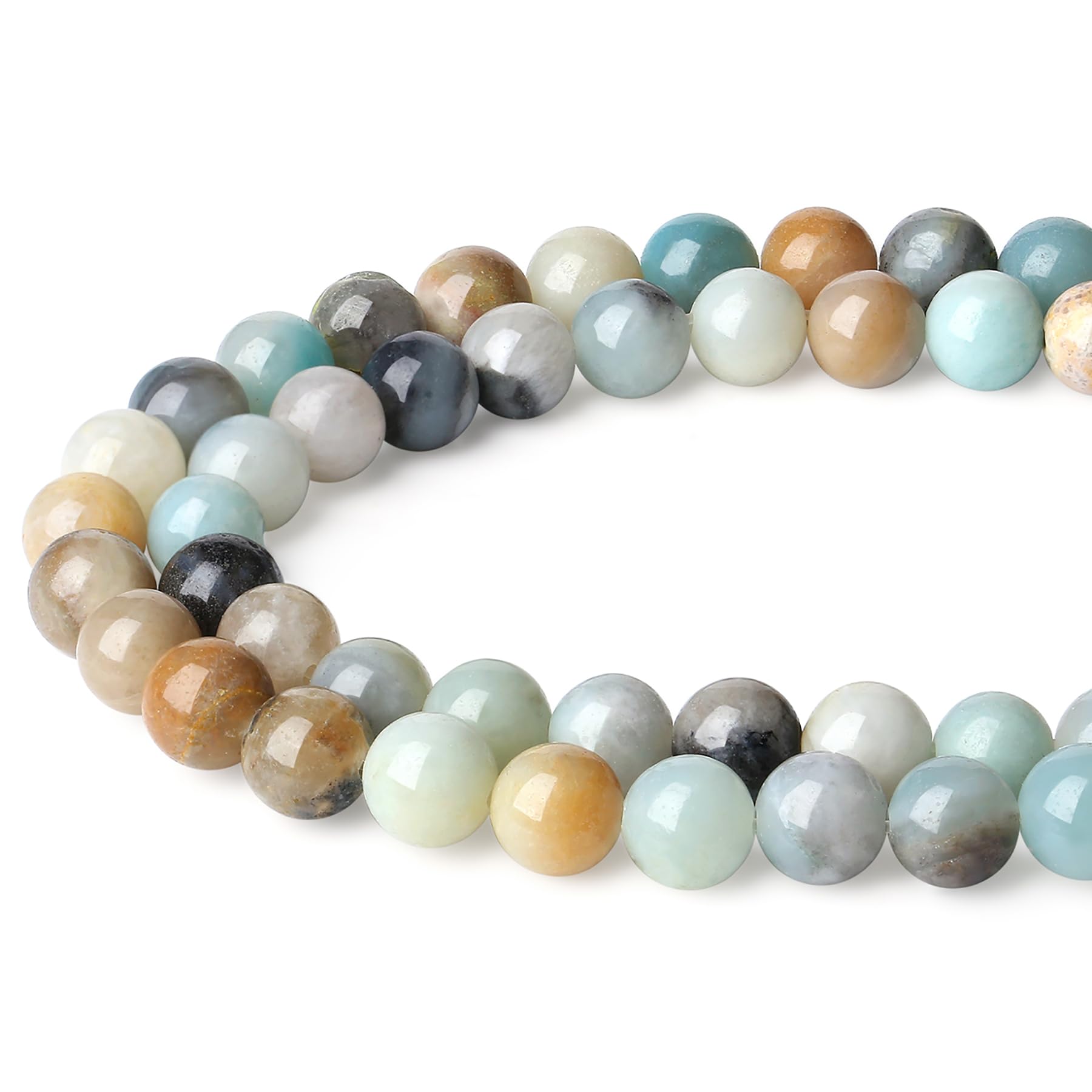 XIANNVXI 8mm Round Loose Beads for Bracelet Making Amazonite Crystal Beads for Crafting for Jewellery Makling 47 Pcs