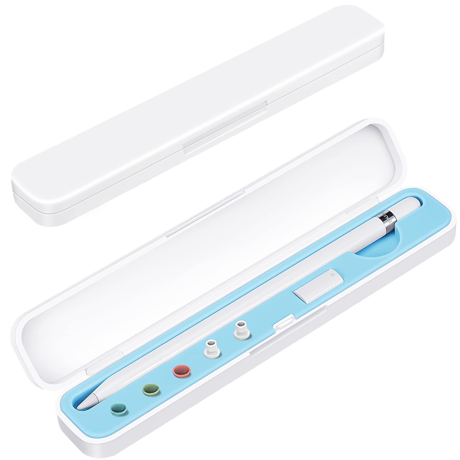 CASEBOT Case for Apple Pencil 1st, 2nd Gen, Storage Box with Accessories Compartments (Blue)