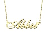 BYBWBL Abbie Name Pendant Necklace 18k Gold Plated