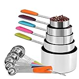 Bopei Measuring Cups and Spoons Set Stainless Steel