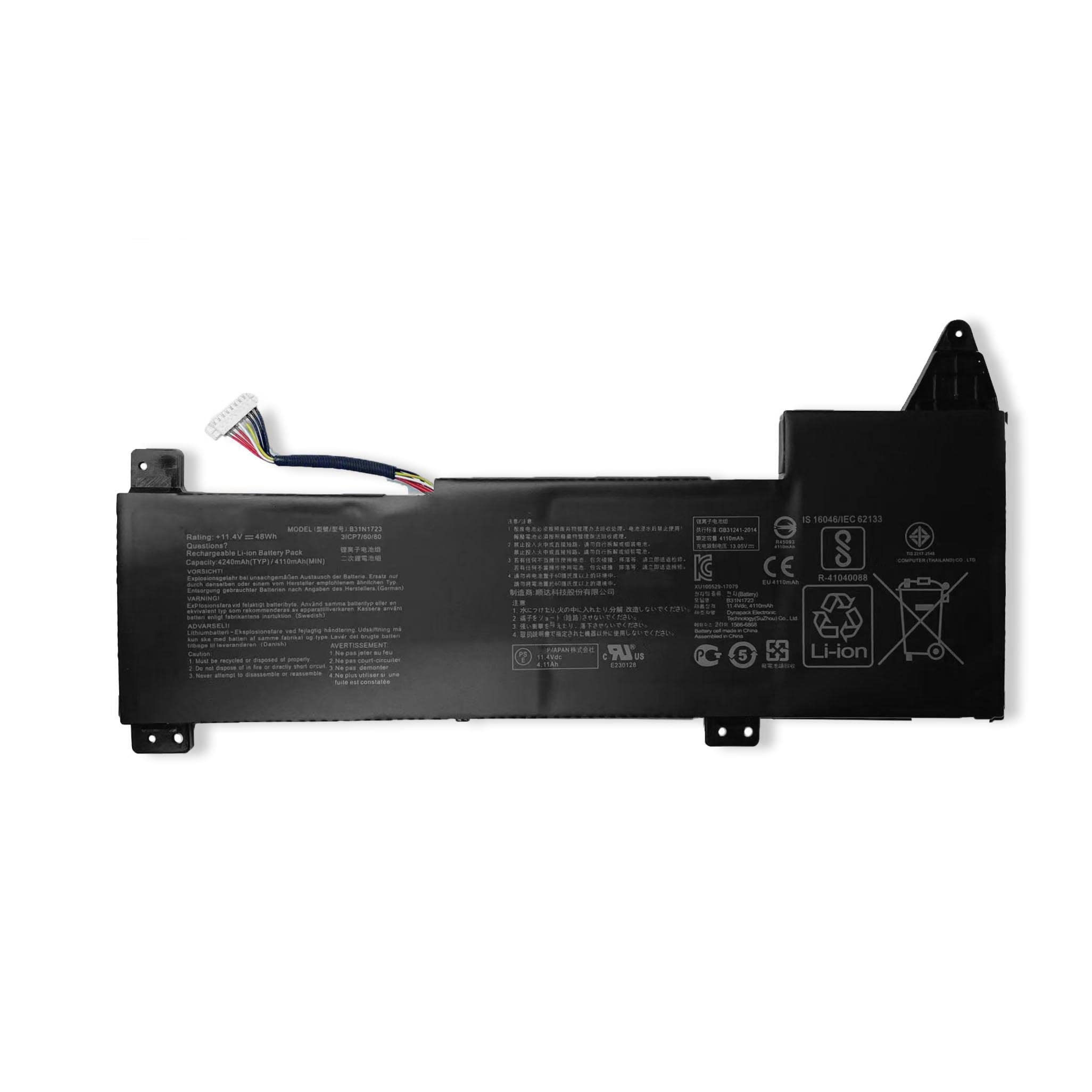 7XINbox B31N1723 11.4V 48Wh Laptop battery Replacement For Asus Vivobook 15.6" 15 Series K570UD X570UD X570ZD K570UD-DS74 ES54 0B200-02850000