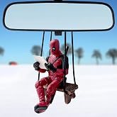 Funny Anime Car Mirror Hanging Accessories Car Pendant Reading Deadpol Ornaments Auto Rearview Mirror Decoration Car Accessories Car Interior Decor
