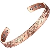 KENLANO copper bracelets for women 99.9% Pure Copper Magnetic Bangle with 6pcs 3500 Gauss Magnets, copper bracelet for women copper bracelets Jewelry Gift Gifts for Women Mom
