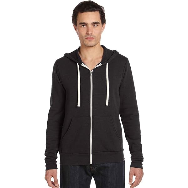 Bella + Canvas Unisex Triblend Full-Zip Lightweight Hoodie XS CHAR