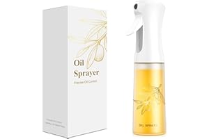 MISSOLO Oil Sprayer for Cooking -200ml Glass Olive Oil Sprayer - Oil Sprayer - Continuous Spray With Portion Control - Cooking Sprayer - Oil Spray Bottle - Kitchen Gadgets for Air Fryer, Salad, Cooking