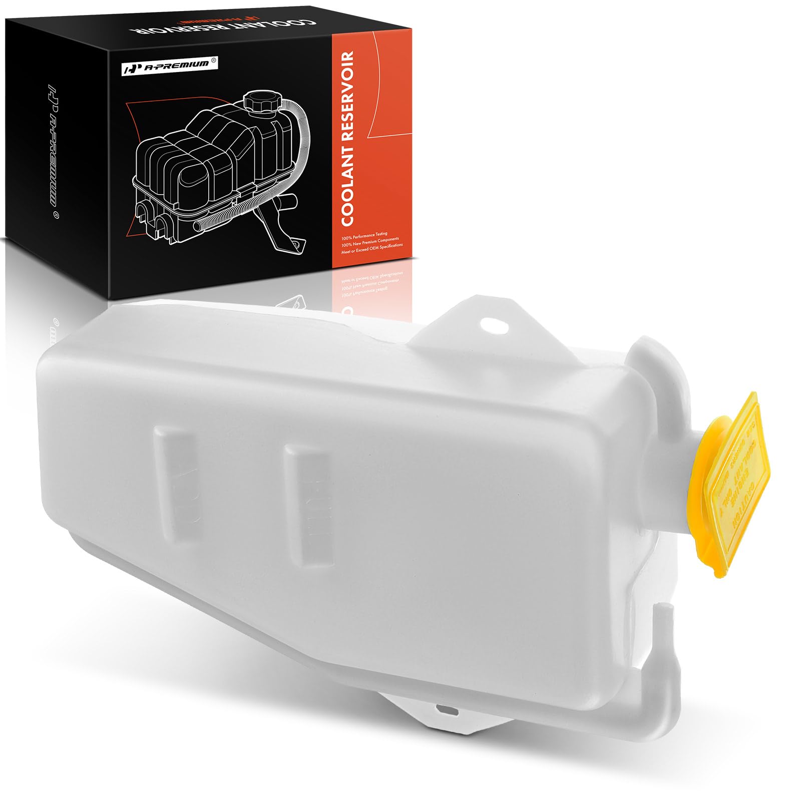 A-Premium Tanque de depósito de recuperación de desbordamiento de refrigerante del motor [con tapa] Compatible con Jeep Cherokee 1991-2001, Comanche 1991-1992, 2.5L 4.0L, Gasolina - Parte delantera
