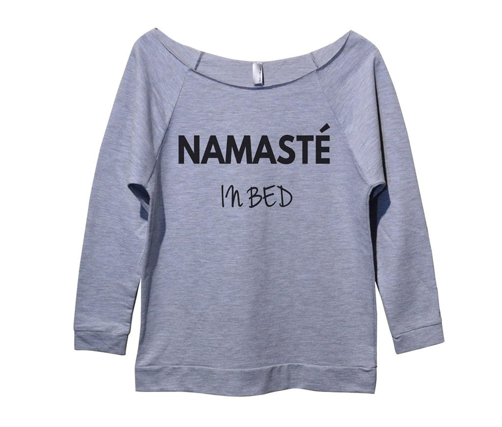 Funny Threadz Women's Yoga Fitness Raglan Off Shoulder Sweatshirt 