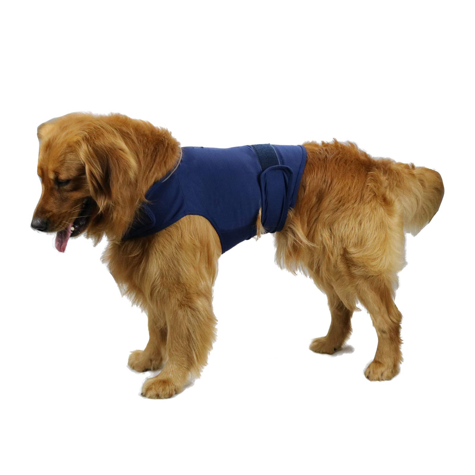cattamao Comfort Dog Anxiety Relief Coat, Dog Anxiety Calming Vest Wrap,Thunder Shirts Jacket for XS Small Medium Large XL Dogs(Navy L)