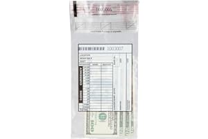 BankSupplies Cash Transmittal Bags | Tamper Evident | 5W x 9H | Case of 1000 | Clear Polyurethane Film & Side Weld Seams | Audit Friendly | for Currency, Coin, Checks & Receipts