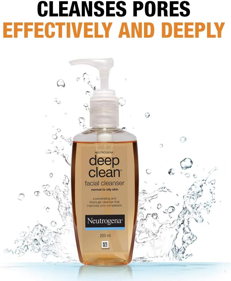 neutrogena deep clean facial cleanser normal to oily skin 200ml