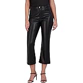 BCBGMAXAZRIA Women's Cropper Flare Leg Faux Leather Pant
