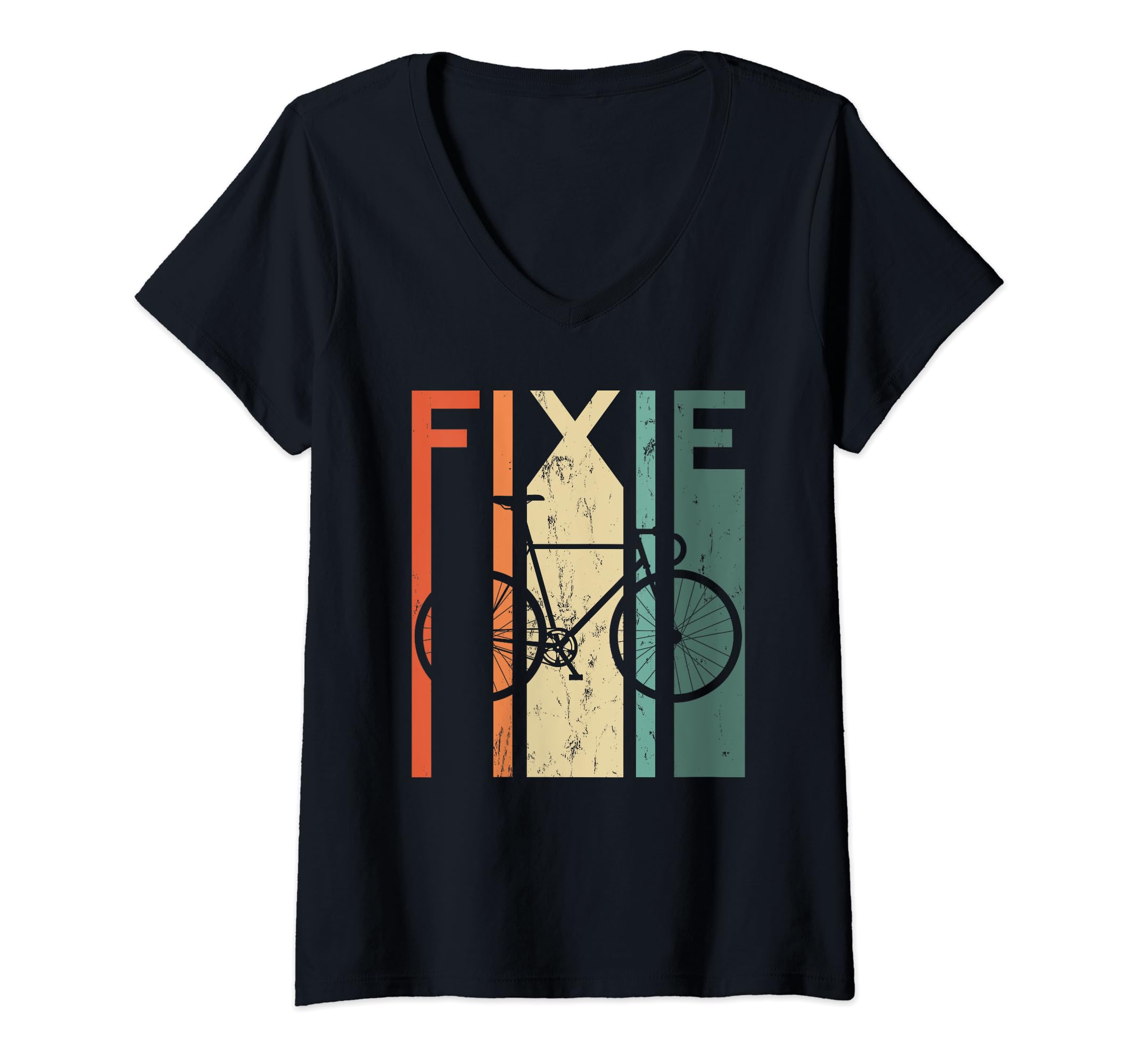 Fixed Gear Bike Track Single Speed Cyclist Velodrome Bicycle V-Neck T-Shirt
