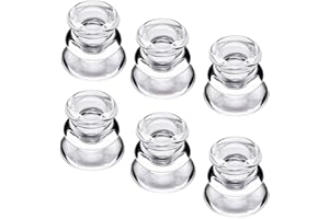 DEYBBY Clear Glass Candlestick Holders, Set of 6 Taper Candle Holders for Wedding, Decoration and Dinning