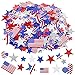 502 Pcs 4 Sizes Assorted Patriotic Stickers Patriotic Star Stickers USA Flag Heart Star Foam Stickers in Red Blue Silver White Grey Self Adhesive 1