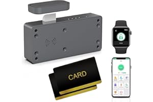 Drawer Lock RFID Card NFC Hidden Cabinet Lock for Kitchen Pantry Furniture eLinkSmart Cupboard Door with iOS Watch APP Child Safety No Drilling Required Gray