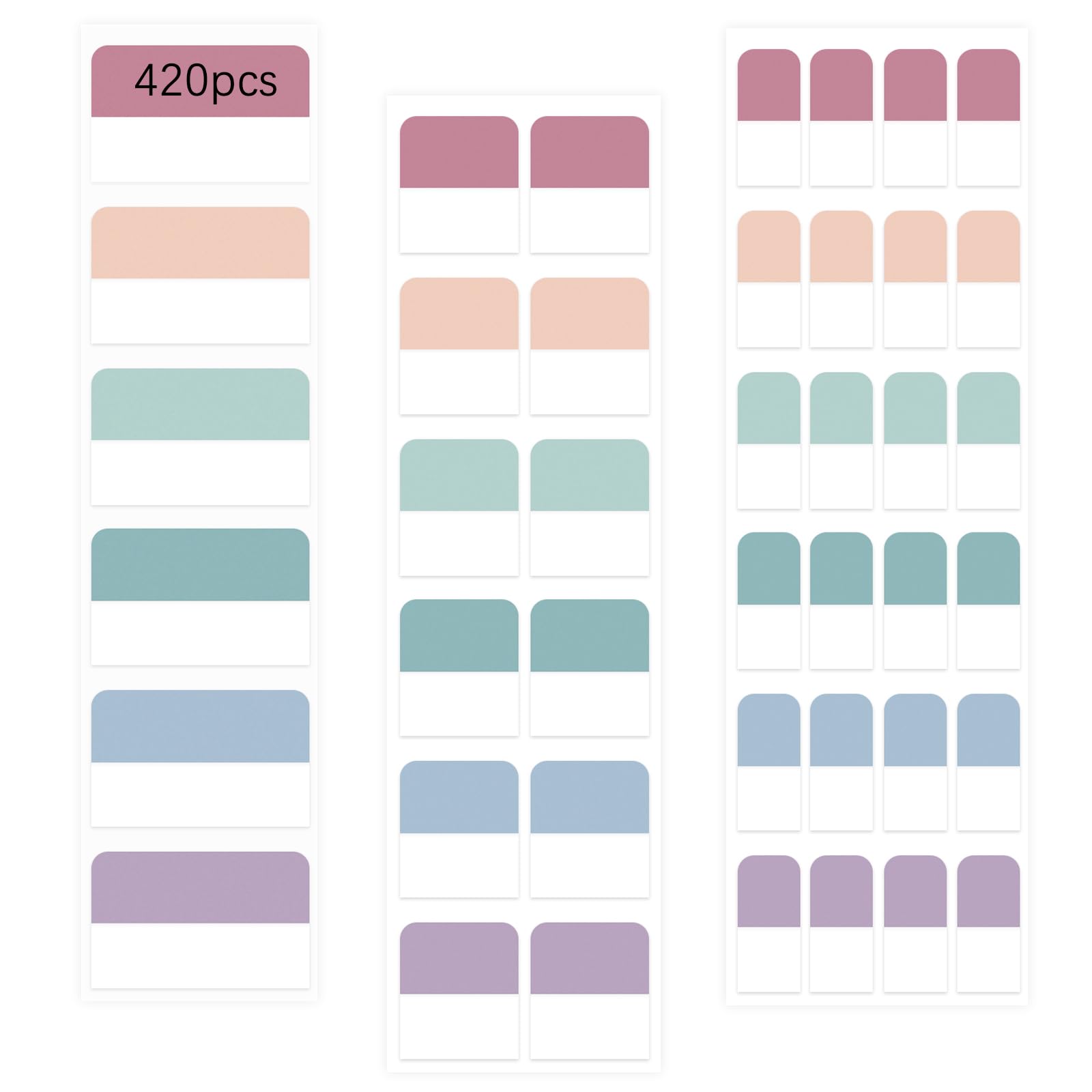 Photo 1 of Pcs Index Sticky Notes Tabs, Transparent Sticky Note, Book Tabs Multi-Size, Writable Page Makers, Tape Flags for Annotating Books Reading Notebooks Planner Marking (Dark-Large+Medium+Small)