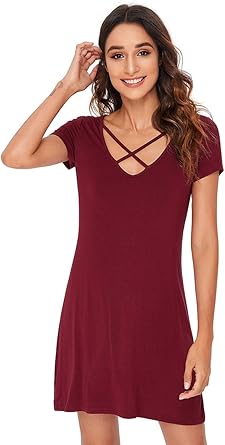 red t shirt dress amazon