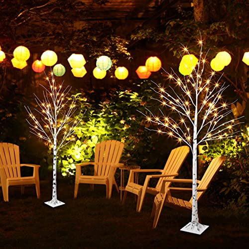 Vanthylit Prelit Birch Tree Light with Warm White for Party Wedding