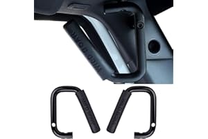 CARPERIPHER Front Grab Handles, Pack of 2 Aluminum Alloy Front Grab Bars Grab Handles, Compatible with 2007-2019 Jeep Wrangler JK JKU Car Door Roll Bar, Front Grab Bars Kit, Black