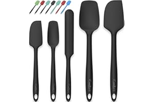 Coukre Silicone Spatula Set of 5,High Temperature Resistant, Food Grade Silicone, Dishwasher Safe, for Baking, Cooking (Pure 