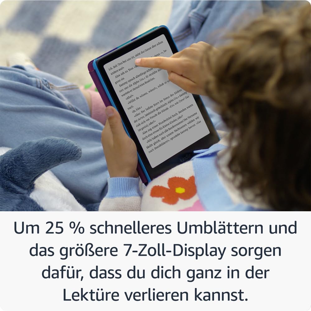 Amazon Kindle Paperwhite Kids (neueste Generation) – Größeres, blendfreies 7-Zoll-Display – Mit Kindle lesen Kinder durchschnittlich mehr als mehr als 45 Minuten – 16 GB – Tiefsee-Design 2