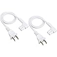 Vebner 19.5in 2-Pack Power Cord Compatible with Sonos One, Sonos One SL, Sonos Play-1 Speakers - Power Plug Cable (Short, White)