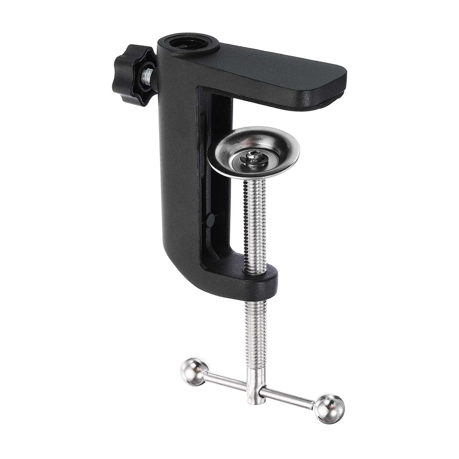 PATIKIL 0.49" Hole Dia. Desk Clamp, Universal Bracket Adjustable C-Clamp Base for Microphone Mic Arm Table Lamp Mount Holder, Black