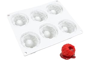 6-Cavity Silicone Jello Molds, Food Grade Raspberry Pattern for Desserts Candy