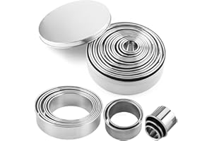 12 Piece Round Cookie Cutter,Round Circle for Pastry,Stainless Steel Cookie Cutters for Biscuit Cutter, Fruit Cutter