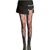QDYSL Women's High Waist Letter G Pattern Fishnet Tights,Sexy Fishnet Stockings with Fashion Letter Tights Design,Stretchy Lace Leggings&Comfortable High Waisted Pantyhose for Parties, Dates & Events.