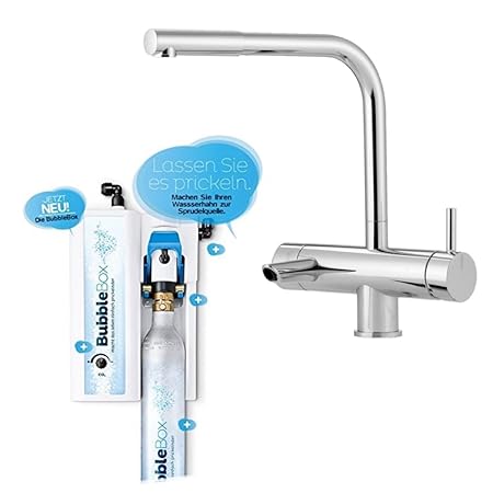 Sprudel aus dem Wasserhahn! Untertisch-Trinkwassersprudler BubbleBox inkl. 3-Wege-Armatur und Anschluss-Set. Macht das Leben 