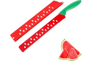 Cabilock Serrated Watermelon Cutter Knife with Non Slip Handle Upgraded Design for Easy Slicing for Melons and Bread Kitchen 