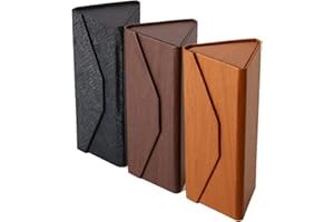 iGeyzoe Glasses Cases, Eyeglasses Case Hard Shell For Men Women, PU Folding Glasses Sunglasses Case Portable With Clean Cloth