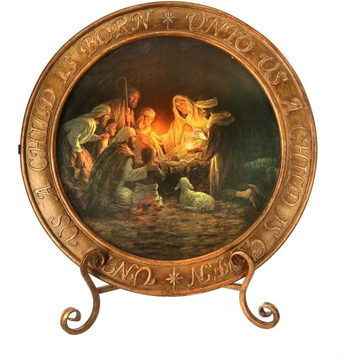 Regency International Nativity Light Up Plate with Easel